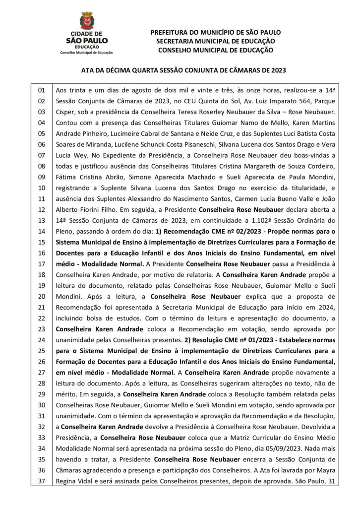 Ata Pleno CME – Sessão Conjunta de Câmaras nº 14/2023 – 31/08/2023