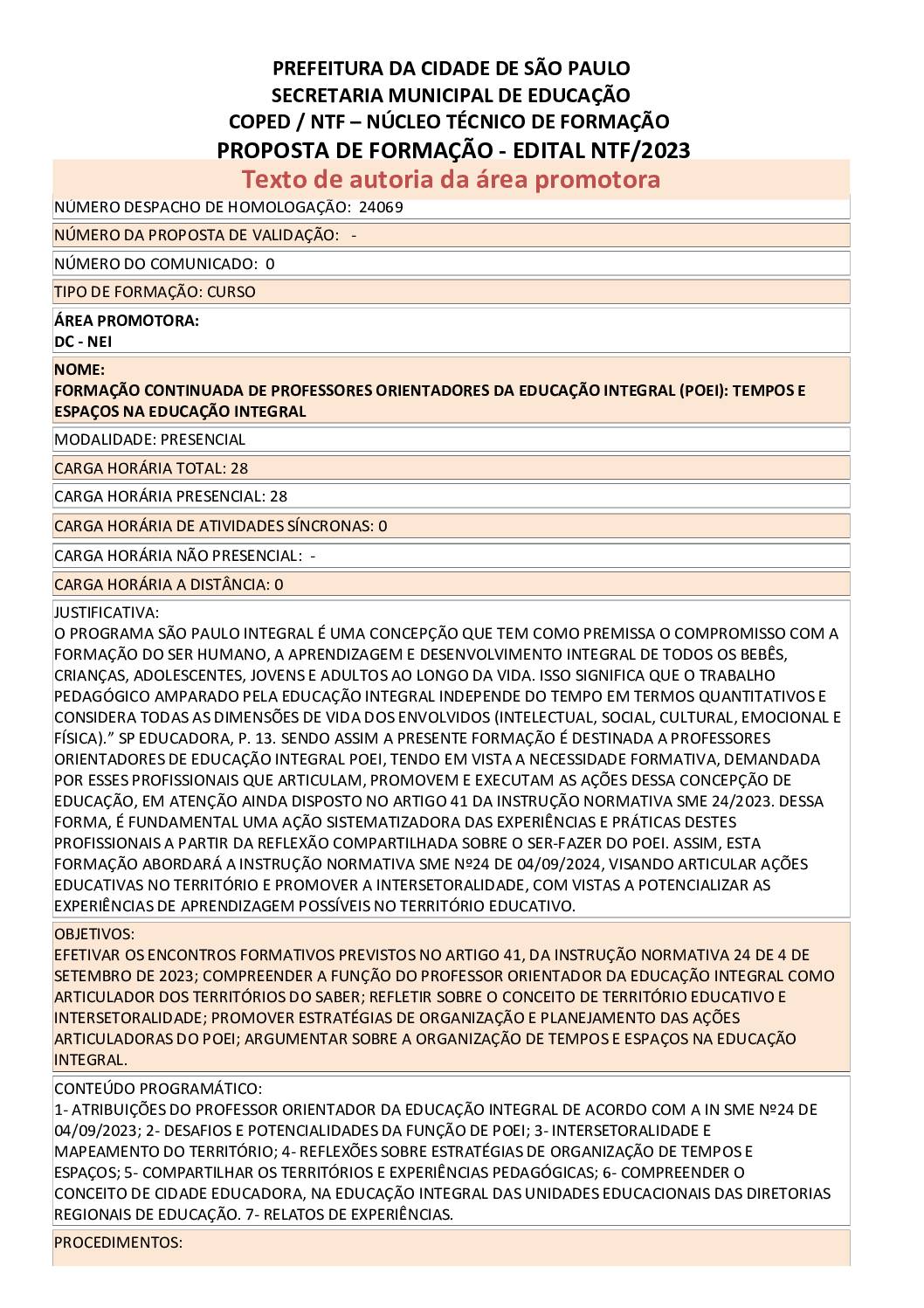 Formação Homologada pela DRE