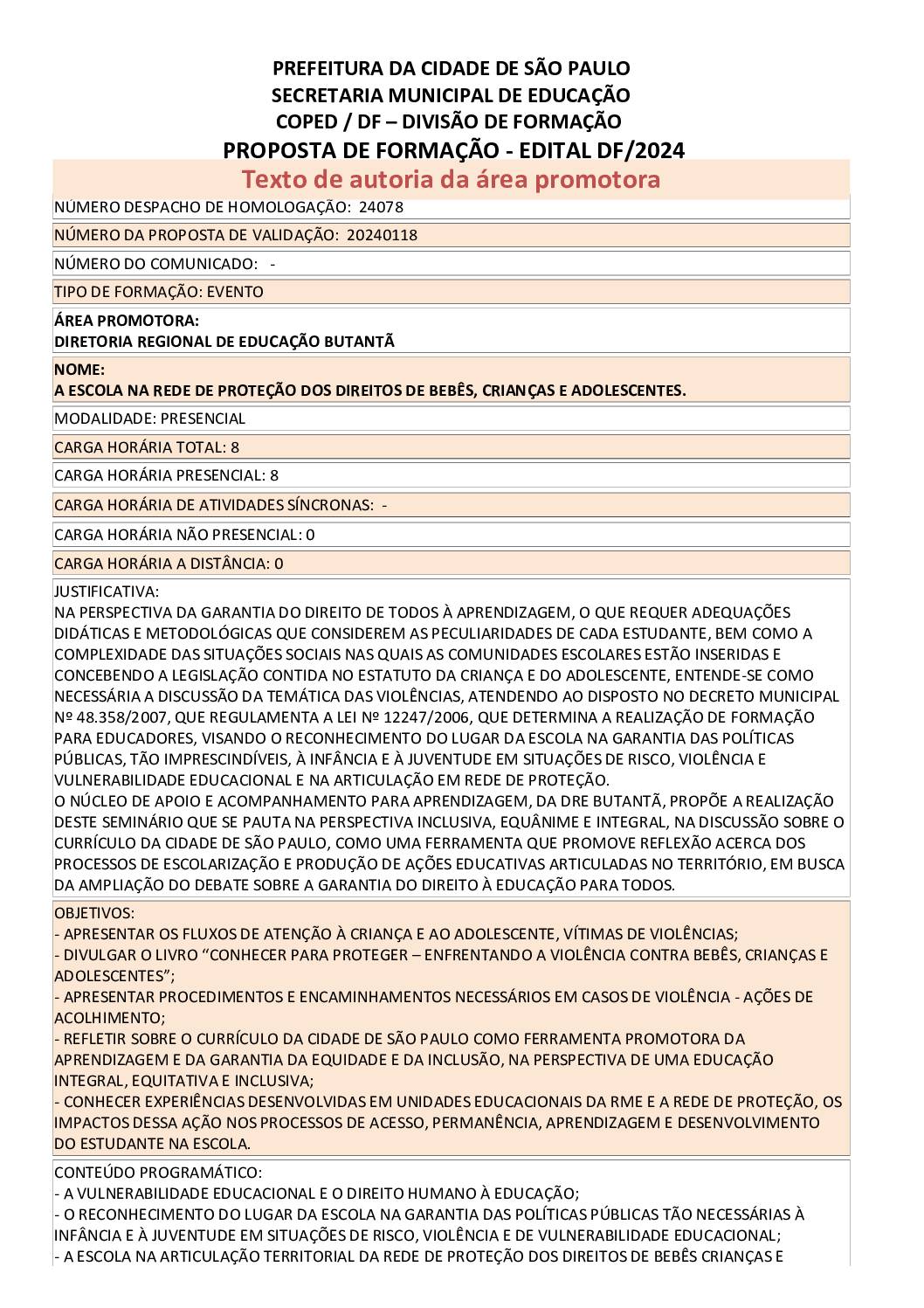 Formação Homologada pela SME